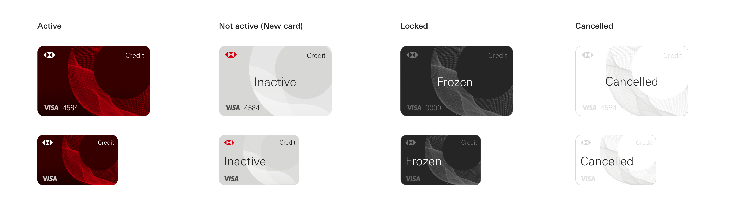 Card activation states